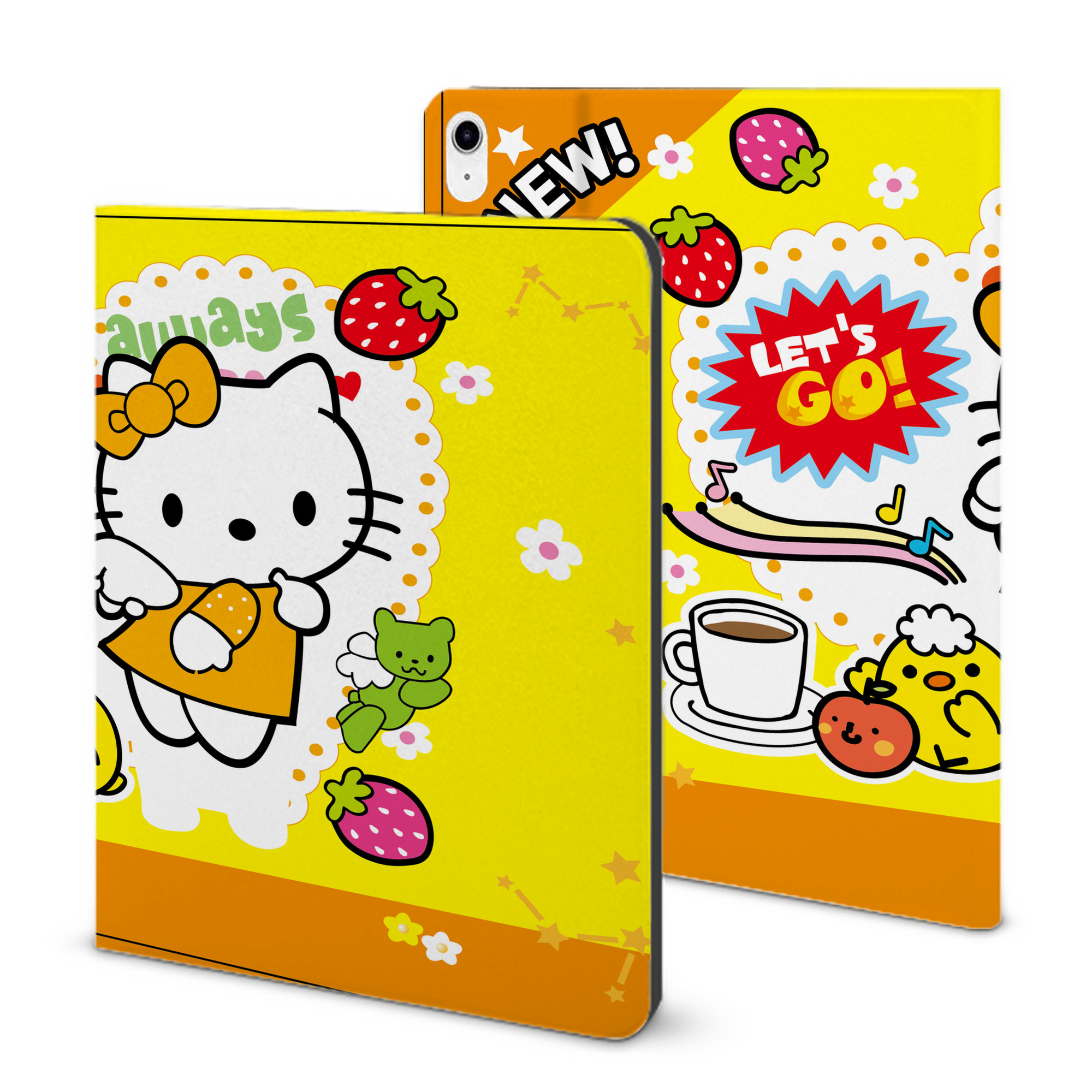 （画像用） Hello Kitty ハローキティ IPad ケース ブック型 PUレザー TPU 耐衝撃 軽量 薄型 ペン収納なし 全面保護 IPad 各モデル対応